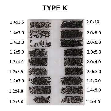 500Pcs Durable Mini Screw DIY Kit 18 Types Assemble Laptop Repair Screw Fastener (TYPE: K)