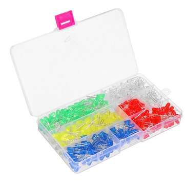500PCS F5 5mm LED Light-emitting Diode Luminous Tube Beads Resistance Lights Kits Bulb Lamp