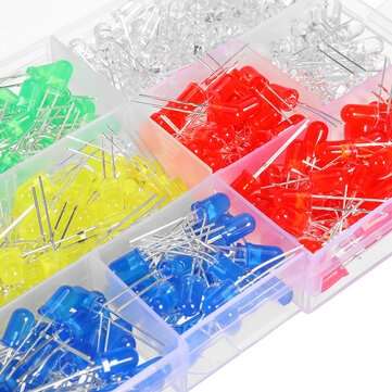 500PCS F5 5mm LED Light-emitting Diode Luminous Tube Beads Resistance Lights Kits Bulb Lamp
