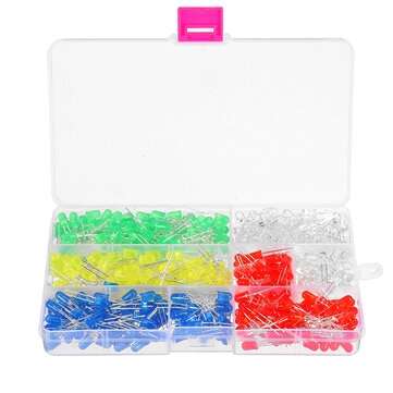 500PCS F5 5mm LED Light-emitting Diode Luminous Tube Beads Resistance Lights Kits Bulb Lamp