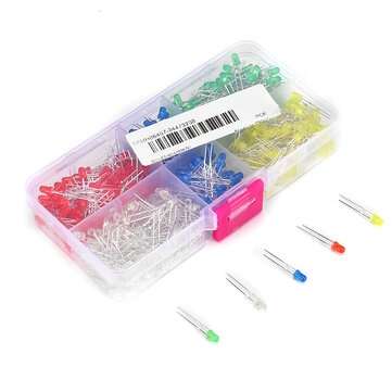 500PCS F3 3mm LED Light-emitting Diode Luminous Tube Beads Resistance Lights Kits Bulb Lamp