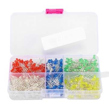 500PCS F3 3mm LED Light-emitting Diode Luminous Tube Beads Resistance Lights Kits Bulb Lamp