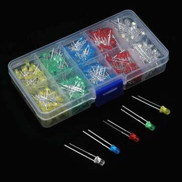 500PCS F3 3mm LED Light-emitting Diode Luminous Tube Beads Resistance Lights Kits Bulb Lamp