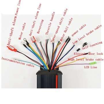 500W 72V DC Sine Wave Brushless Inverter Controller 12 Tube Three-Mode For E-bike Scooter Electric B