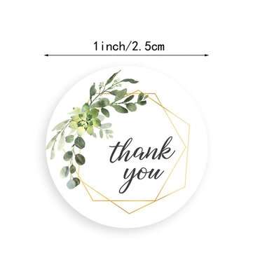 500Pcs/Roll 1 Thank You Sticker Label DIY Round Transparent Plastic Label Stickers Adhesive Sticker