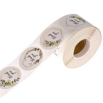 500Pcs/Roll 1 Thank You Sticker Label DIY Round Transparent Plastic Label Stickers Adhesive Sticker