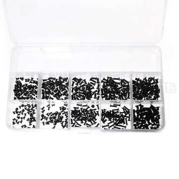 500Pcs Universal Laptop Notebook Computer Flat Head Screw Assortment Kit with Screwdriver