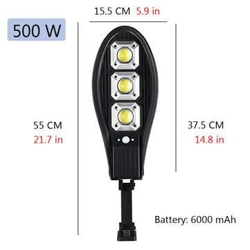 500W LED Solar Light Outdoor Solar Lamp Powered Sunlight Waterproof PIR Motion Sensor Street Light f
