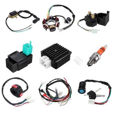 50CC-125CC Mini ATV Complete Wiring Harness CDI STATOR 6 Coil Pole Ignition Electric