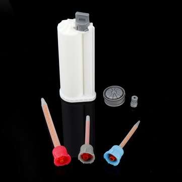50ml 10:1 AB Glue Tube Dual Glue Cartridge Pointed Flat Screw Head Mixing Tube for Industrial Glue A