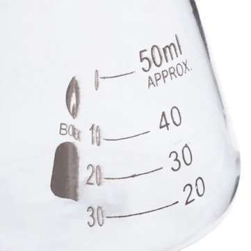 50ml Graduated Narrow Mouth Glass Erlenmeyer Flask Conical Flask 29/40 Ground Joints