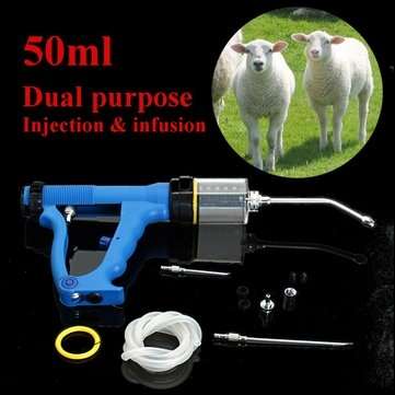 50ml Stainless Steel Adjustable Continuous Drench Tool Vaccine Syringe