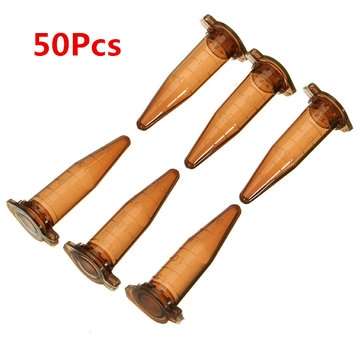 50Pcs 1.5mL Conical Bottom Centrifuge Tube Graduated Brown Polypropylene EP Tube