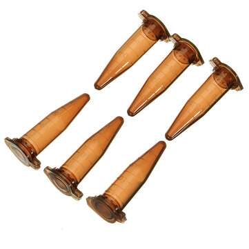 50Pcs 1.5mL Conical Bottom Centrifuge Tube Graduated Brown Polypropylene EP Tube