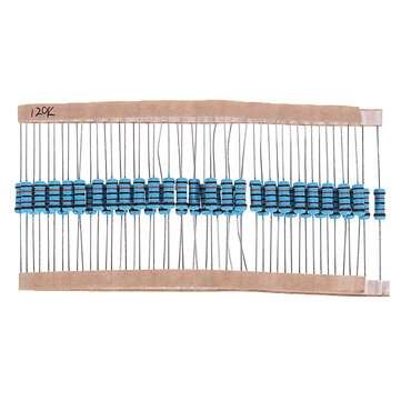 50pcs 1W 120KR Metal Film Resistor 1% 120K ohm Resistance