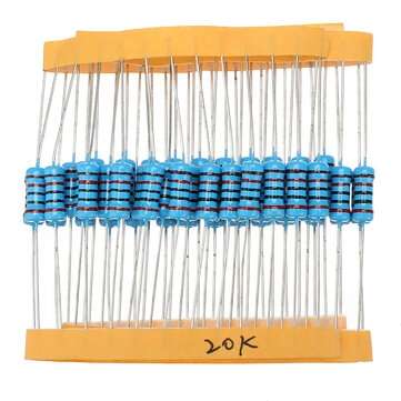 50pcs 1W 20KR Metal Film Resistor 1% 20K ohm Resistance