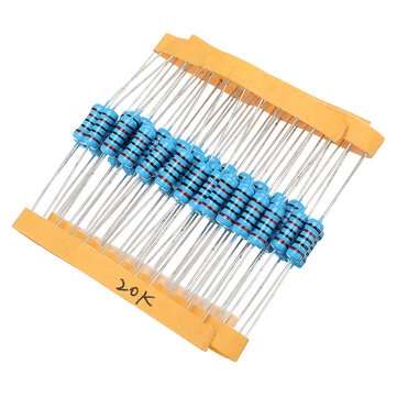 50pcs 1W 20KR Metal Film Resistor 1% 20K ohm Resistance