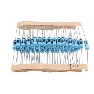 50pcs 1W 9.1KR Metal Film Resistor 1% 9.1K ohm Resistance