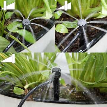 50Pcs 8 Holes Drip Emitters Perfect for 4mm / 7mm Tube Adjustable 360 Degree Water Flow Drip Irrigat