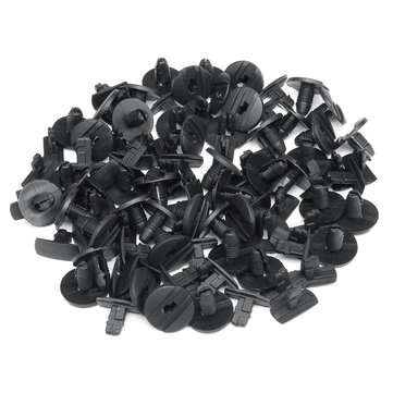50PCS Black Interior Auto Car Fastener Clip Car Push Type Rivet Retainer Bumper Fender Fixed Clamp F