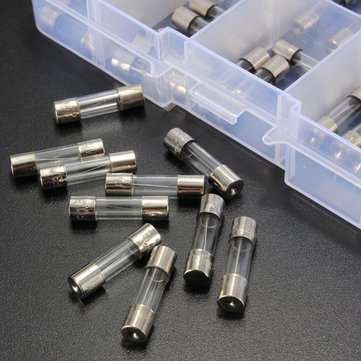 50Pcs Fast Blow Glass Tube Fuse Assortment Kit 5 x 20mm 0.25A~6.3A