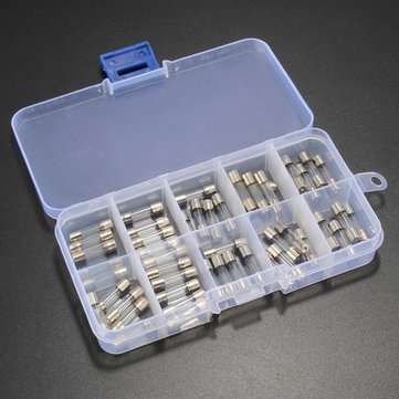 50Pcs Fast Blow Glass Tube Fuse Assortment Kit 5 x 20mm 0.25A~6.3A