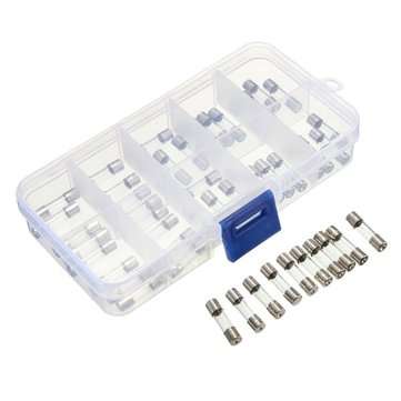 50Pcs Fast Blow Glass Tube Fuse Assortment Kit 5 x 20mm 0.25A~6.3A