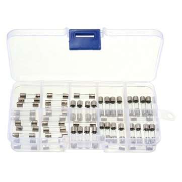 50Pcs Fast Blow Glass Tube Fuse Assortment Kit 5 x 20mm 0.25A~6.3A
