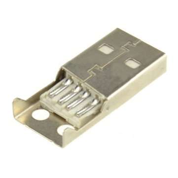 50pcs USB2.0 Type-A Plug 4-pin Male Adapter Connector Jack With Black Plastic Cover