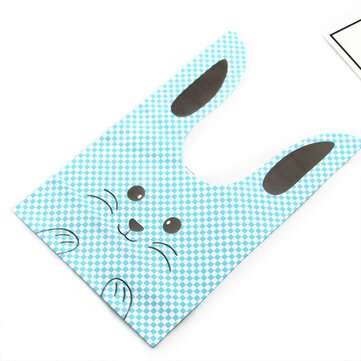 50Pcs/Lot Cute Rabbit Design Creative Sugar Dessert Bags Baking Self-a... (SIZE 3: L | COLOR.: BLUE)