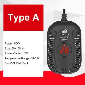50W/100W/150W Fish Tank Heater Mini LED Display Blastproof Low... (TYPE: SEVENLIGHTCOLORSWITHREMOTE)