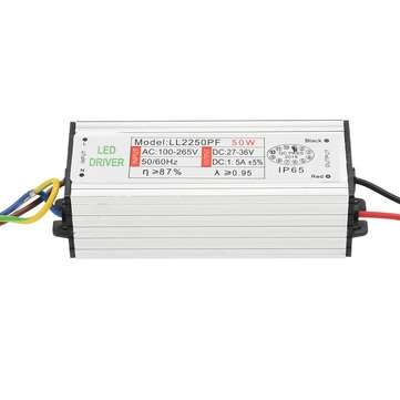 50w Waterproof Power Supply AC85-265V To 27-36V LED Power Supply Driver Adapter