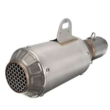 51mm Motorcycle Street Bike GP Exhaust Muffler Pipe Stainless Steel Silver OR Grilled... (STYLE: #1)