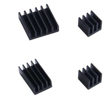 52Pi 4 Pcs Set Aluminum Heat Sink Silver for Raspberry Pi 4B
