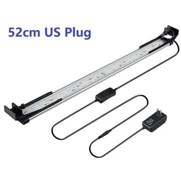 52CM 48LED Aquarium Fish Tank Light High-bright Double Drainage Water Grass Lamp (PLUG: USPLUG)