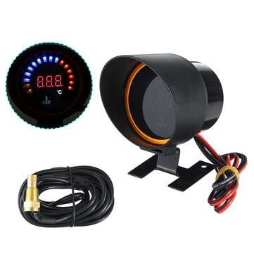 52mm Digital Car  LED Electronic Water Temperature Gauge +Shading Plate