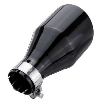 54-102mm Rear Exhaust Muffler Pipe Tail Muffler Tip Stainless Steel Round Car Uni... (COLOR.: BLACK)