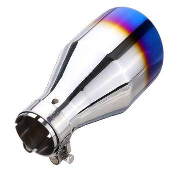 54-102mm Rear Exhaust Muffler Pipe Tail Muffler Tip Stainless Steel Round Car Univ... (COLOR.: BLUE)