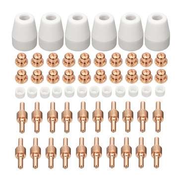 58Pcs Plasma Cutter Consumables Air Plasma Cutter Welding Torch Electrode Nozzle Shield Cup Consumab