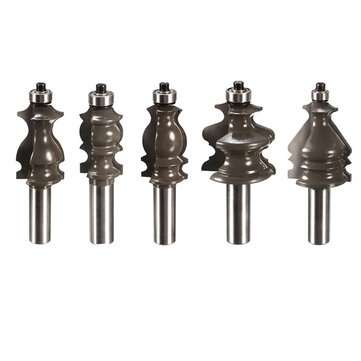 5pcs 1/2 Inch Shank Molding Router Bit Set Woodworking Tool