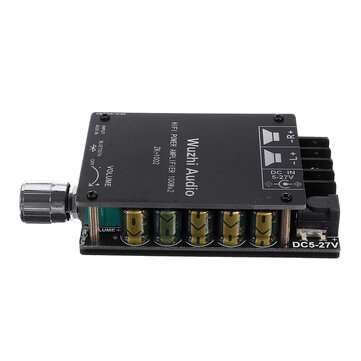 5Pcs 1002 HIFI 2x100W TPA3116 AUX+ bluetooth 5.0 HIFI High Power Digital Amplifier Stereo Board AMP