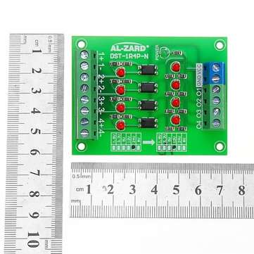 5pcs 24V To 12V 4 Channel Optocoupler Isolation Board Isolated Module PLC Signal Level Voltage Conve