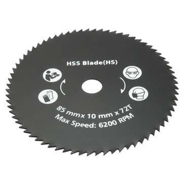 5pcs 85mm 72 Teeth HSS Circular Saw Blade Rotary Cutting Discs Wheel For Rotary Tool