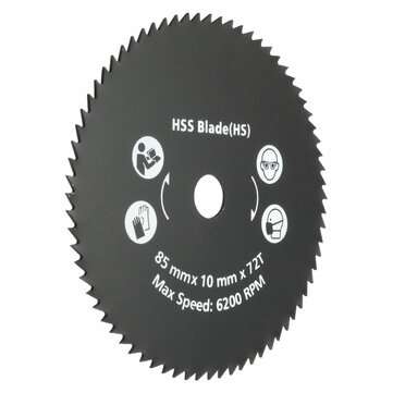 5pcs 85mm 72 Teeth HSS Circular Saw Blade Rotary Cutting Discs Wheel For Rotary Tool