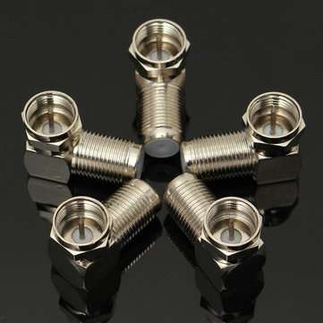 5PCs 90 Degree F Male To F Female Connector Adapter Coaxial Cable RG6 RG59