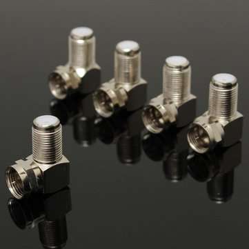 5PCs 90 Degree F Male To F Female Connector Adapter Coaxial Cable RG6 RG59