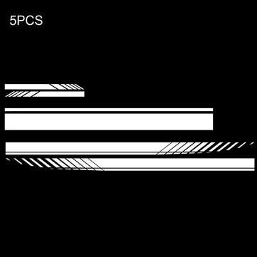 5pcs Car Side Body Stickers Stripe Vinyl Hood Decals Rear View Mirror Vinyl  Decor... (COLOR: WHITE)