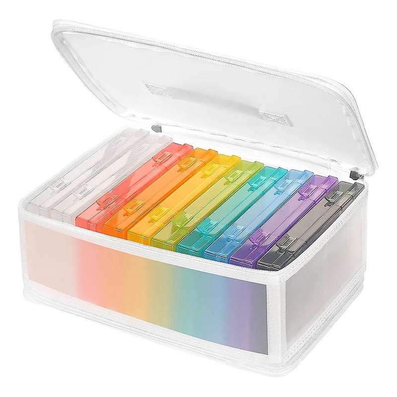 4x6 Inch Photo Storage Boxes Photo Case with Handle, 10 Inner Plastic Photo Keeper, Scrapbook Organi