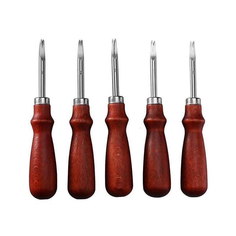 5 Beech Handle Leather Edger Hand Diy Leather Carving Tools Chamfering Shovel Edge Thinning
