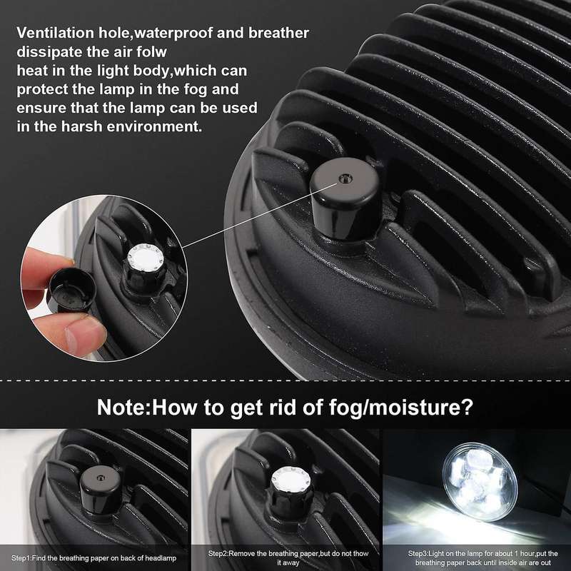 5 3/4 5.75 Inch Round Motorcycle LED Headlight, LED Projector Headlight for XL883 XL1200 Accessories